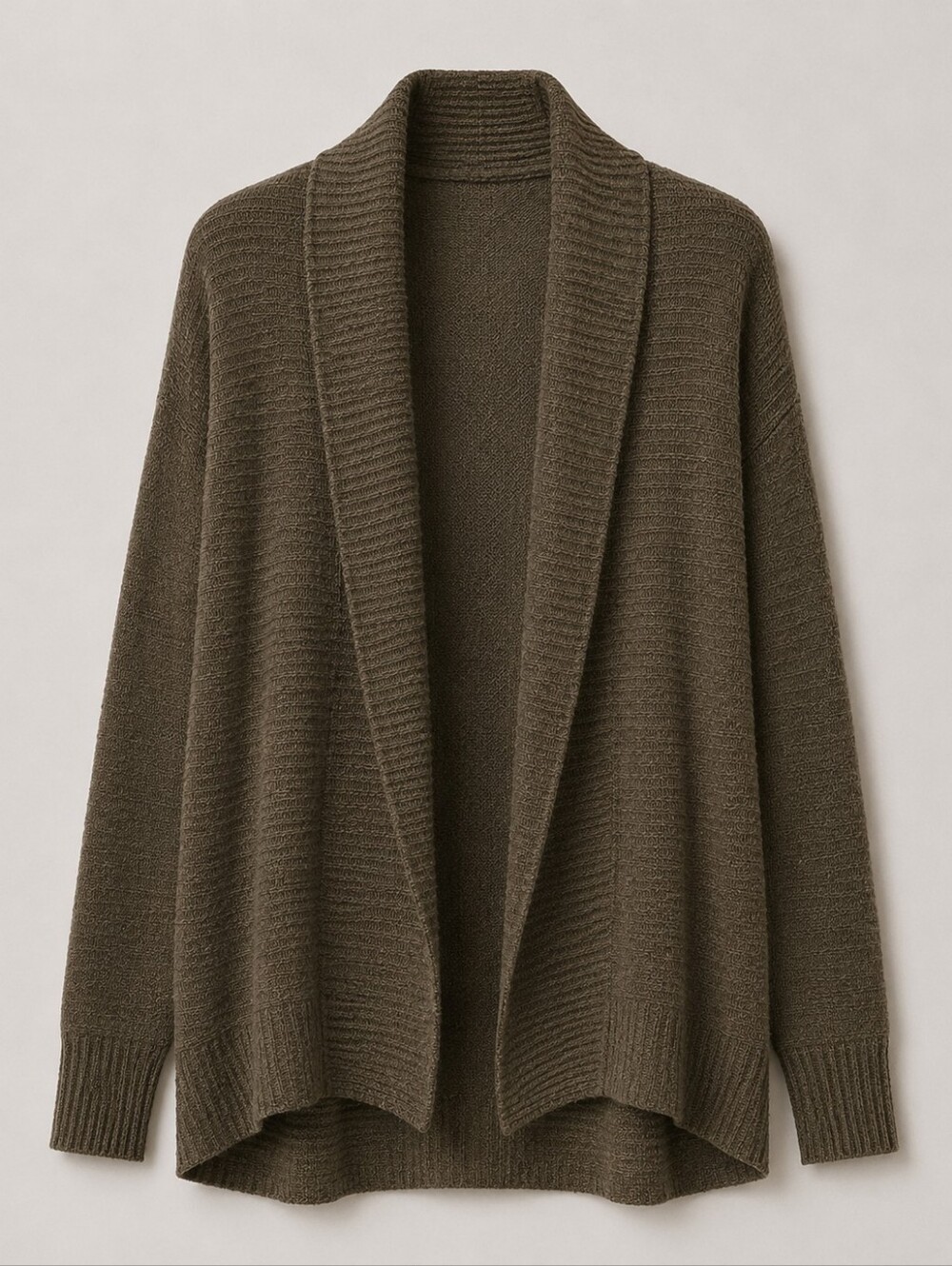 MUDD | Olive Green Open Front Shawl Cardigan Chynky Ribbed Casual Sweater | XL